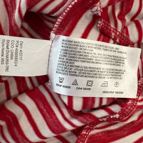 Vintage America Blues Striped Red White Tank Top Shirt Women Sz L Casual - Picture 9 of 11